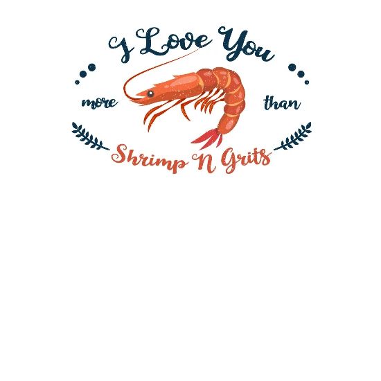 Shrimp Funny Grits Love You More Retro Seafood Gif Men’s Premium T-Shirt