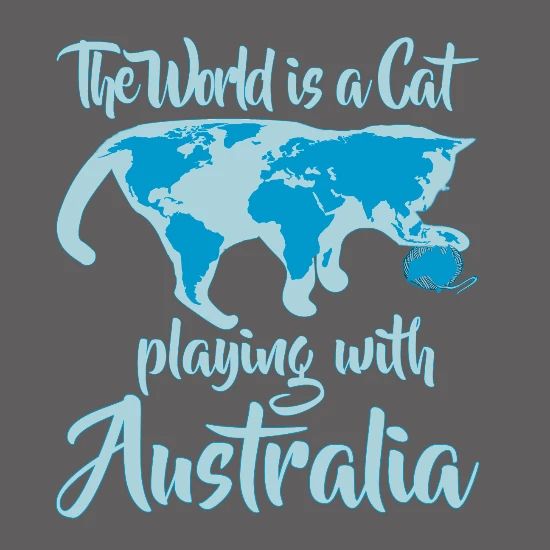 Funny Cat Plays With Australia World Map Gift Men S Premium T Shirt Spreadshirt
