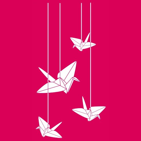 Hanging Origami Cranes Womens Premium T Shirt Spreadshirt