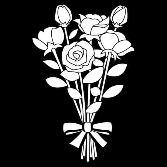 Bouquet Clipart Outline Flower 12 Tote Bag Spreadshirt