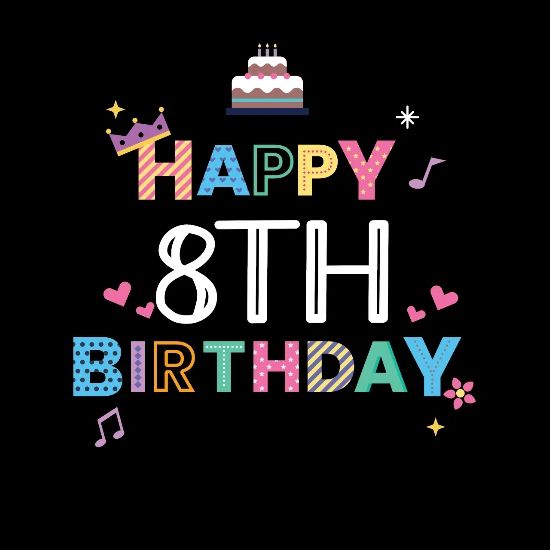 Happy Birthday 8th Birthday Tote Bag Black