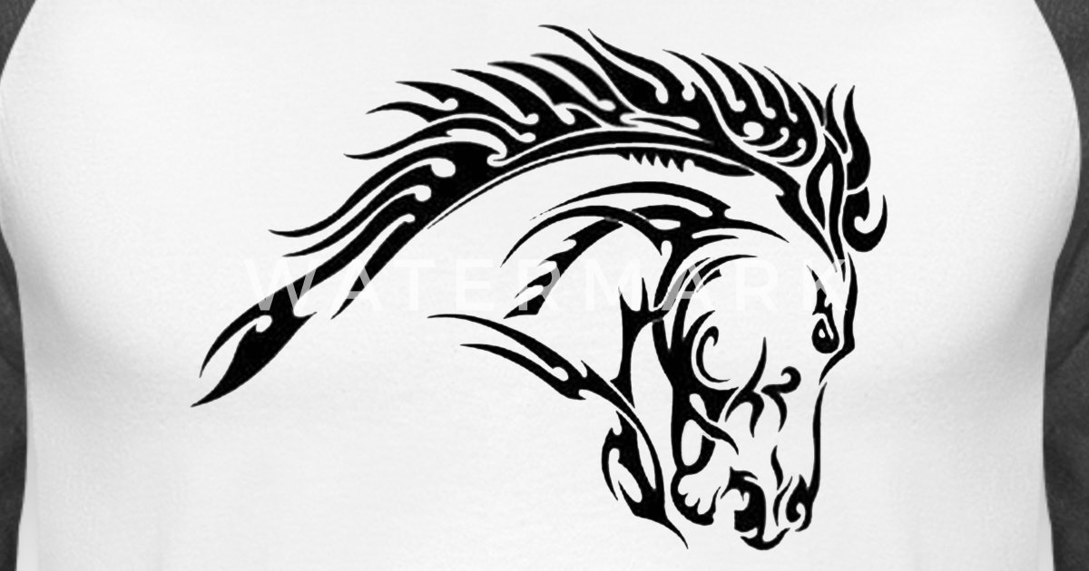 tribal horse tattoo designs' Unisex Baseball T-Shirt | Spreadshirt