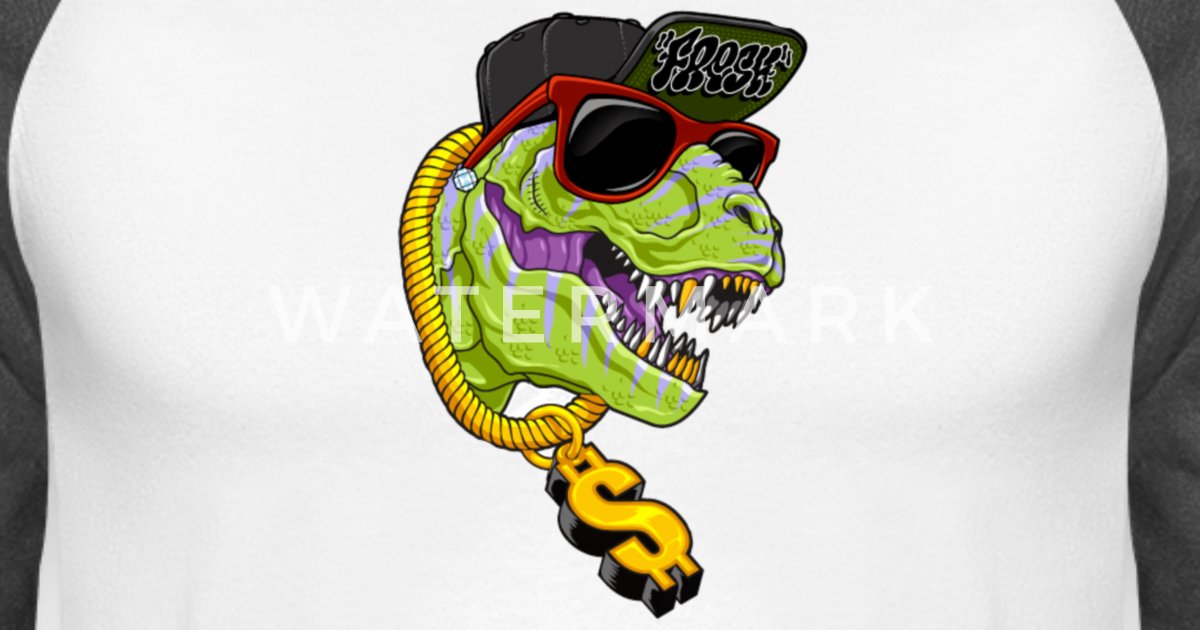 'Fresh T-Rex Gangster' Unisex Baseball T-Shirt | Spreadshirt