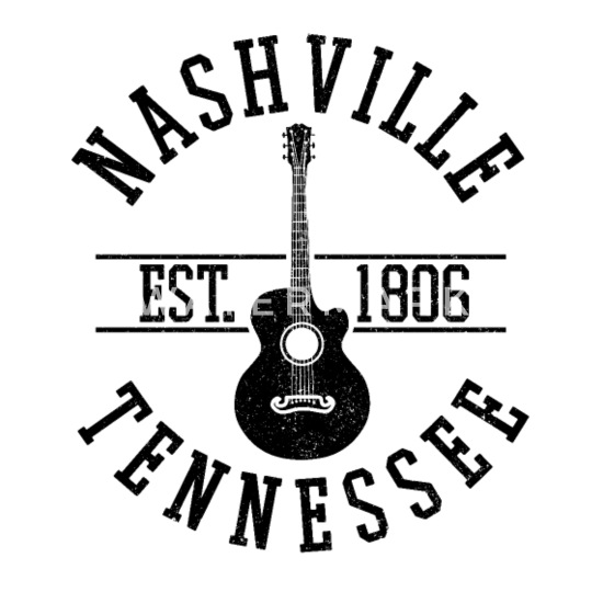 Nashville Tennessee Country Music City Guitar Gift Vintage Raglan Baseball Tee 