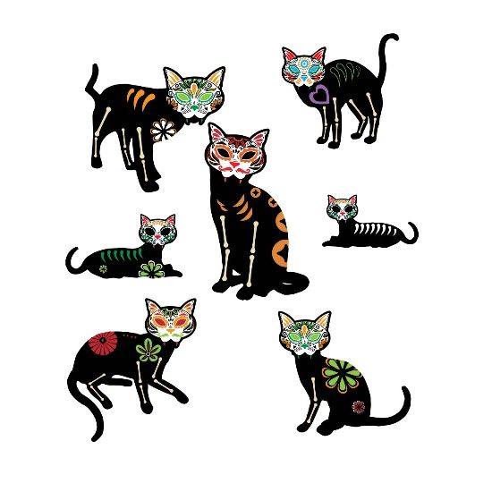 Mexican Skull Cat Halloween Day Of The Dead Cats Mouse Pad Spreadshirt