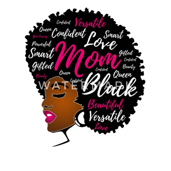 Strong Black Woman | Afro Words Art For a Woman' Mouse Pad 