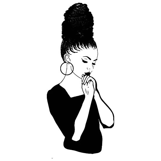 Black Woman Praying Braids Hair God Believe Faith Mouse Pad Horizontal White
