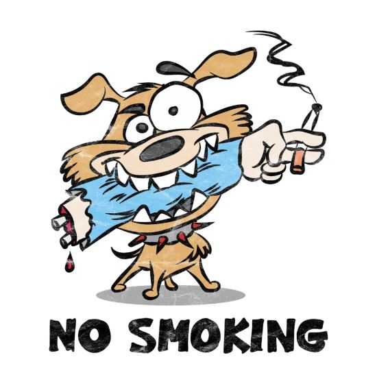 No Smoking Funny Dog Mouse Pad Horizontal White