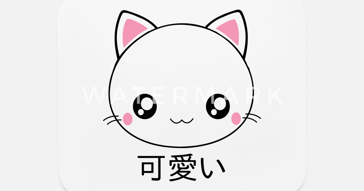 Cute Kawaii Cat Face Japanese Anime' Mouse Pad | Spreadshirt