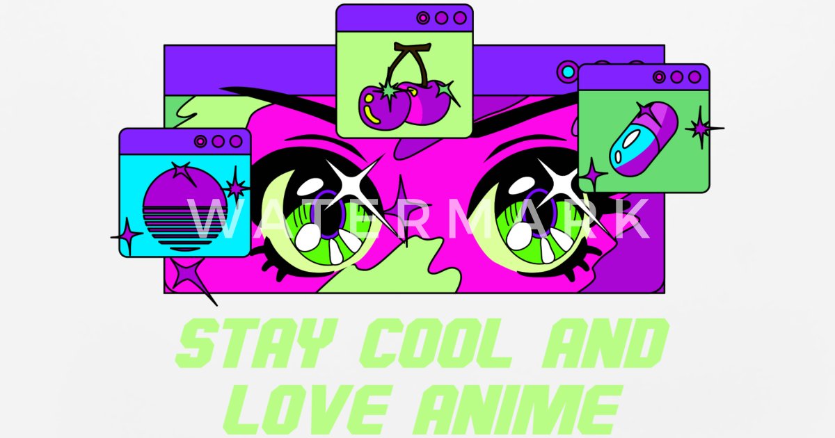 Stay Cool and Love Anime Manga Sayings Japanese An' Mouse Pad | Spreadshirt
