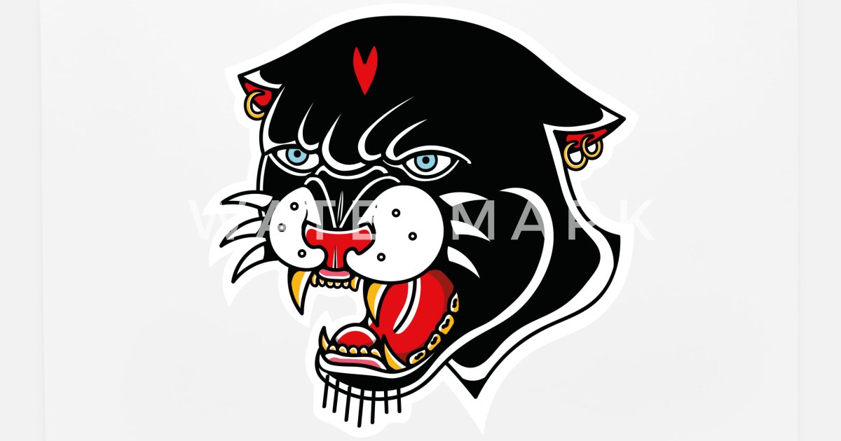 Old School Panther Tattoo' Mouse Pad | Spreadshirt
