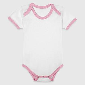 Organic Contrast Short Sleeve Baby Bodysuit - Front