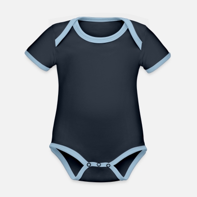 Organic Contrast Short Sleeve Baby Bodysuit