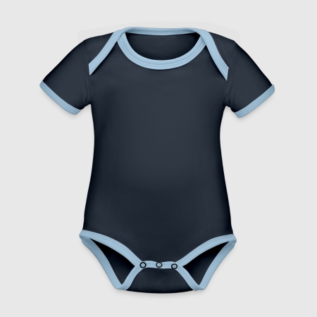Organic Contrast Short Sleeve Baby Bodysuit - Front