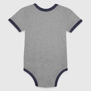 Organic Contrast Short Sleeve Baby Bodysuit - Back
