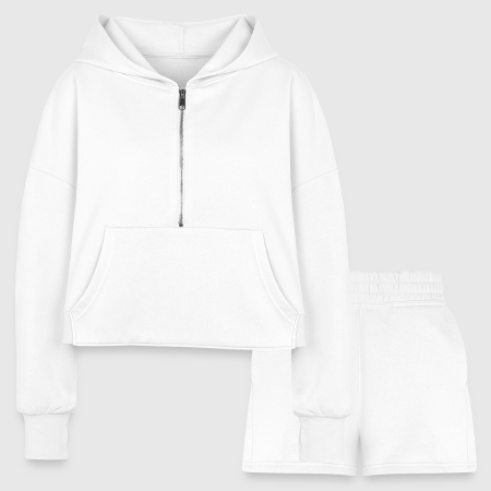 Women’s Cropped Hoodie & Jogger Short Set - Front