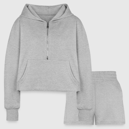 Women’s Cropped Hoodie & Jogger Short Set - Front