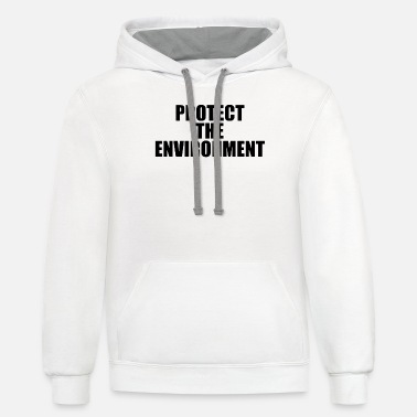 Environmental Protection Stand for Earth Men Printed Pullover Long Sleeve Hooded Black Sweatshirts with Pockets 