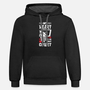 My Heart Is On That Court Basketballer Gift - Unisex Two-Tone Hoodie