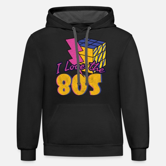 Vintage Eighties Pac-Man Rubik's Cube Game Youth Hooded Pullover Sweatshirts 