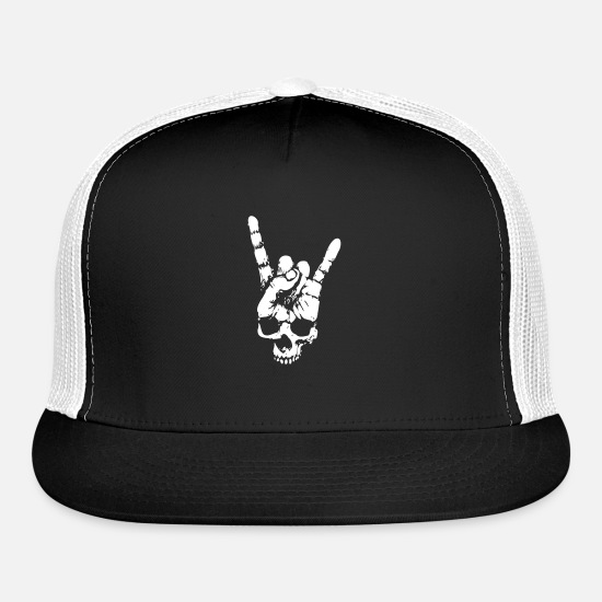 Heavy Metal Skull With Devil Horns Hand Trucker Cap Spreadshirt