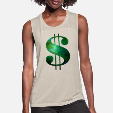 Dollar Space Dollar Sign - Women&#39;s Flowy Muscle Tank Top