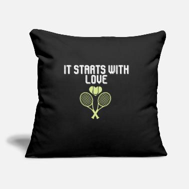 Tennis Tennis Its Start With Love Tennis Player Cool Gift - Throw Pillow Cover 18” x 18”
