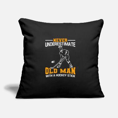 Ice Age Never Underestimate An Old Man With A Hockey Stick - Throw Pillow Cover 18” x 18”