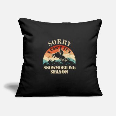 Yeti Sorry It&#39;s Snowmobiling Season Funny Snowmobile - Throw Pillow Cover 18” x 18”