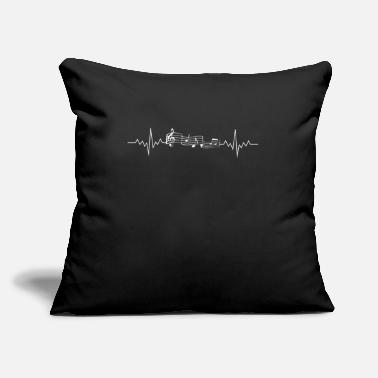 Music Music Staff Heartbeat to Music Notes White - Throw Pillow Cover 18” x 18”