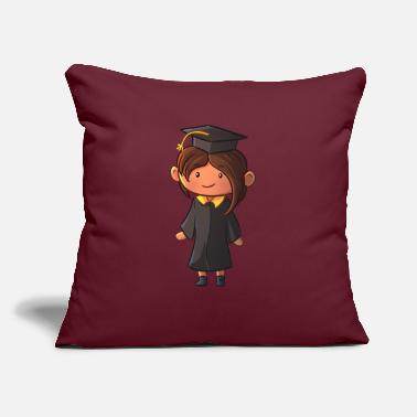Gown Graduation Girl In Gown - Throw Pillow Cover 18” x 18”