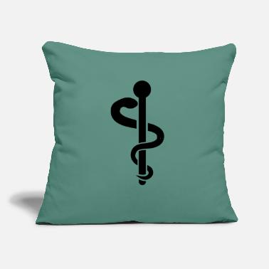 Sign Asclepius Medicine Staff - Throw Pillow Cover 18” x 18”