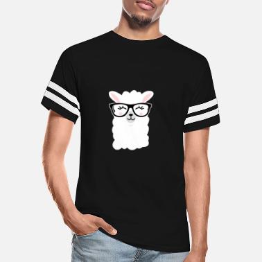 Hipster Llama in Glasses V-Neck T-Shirt Nerdy Geeky Chill Funny Urban Tee