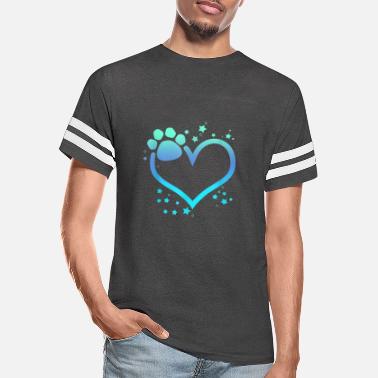 Paw Prints In Heart Unisex Novelty T-Shirt Color Options Available