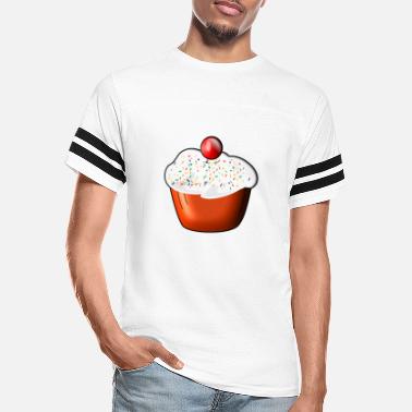 Cupcake Muffin Cherry Watercolour Design Girly T­-shirt 100% Cotton unisex women
