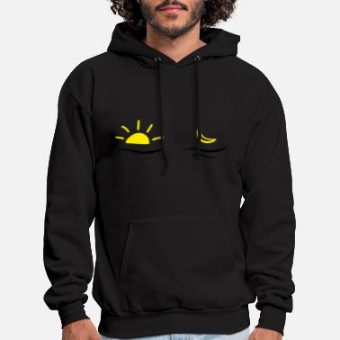 InterestPrint Custom Beautiful Moon and Sun with Faces Ethnic Gold Mens Full-Zip Zipper Hoodies Sweatshirt M 