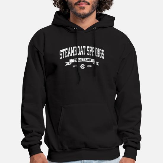 Colorado Vintage Mountain Steamboat Mens Hooded Sweatshirt/Hoodie 
