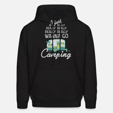 Navy, 2XL Unisex I Just Really Really Wanna Go Camping Vintage Hoodie 