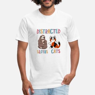 Easily Distracted By Sloths And Cats - Unisex Poly Cotton T-Shirt
