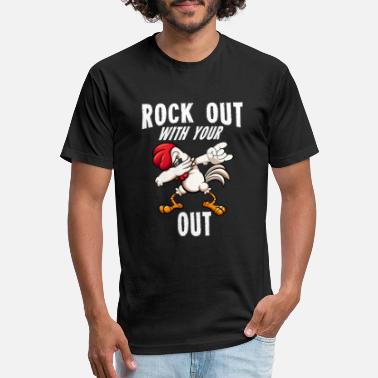 Cock Rock Out With Your Cock Out Rooster - Unisex Poly Cotton T-Shirt