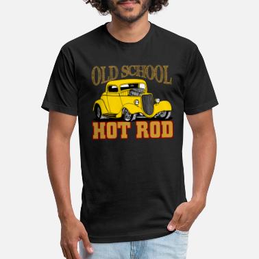 T-Shirt Noir avec V8 Hot Rod Us Voiture & `50 Motif Style Modèle Vieux Scool