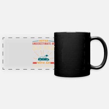 Electric Funny Old Man with Electric Vehicle EV Retro Gift - Full Color Panoramic Mug