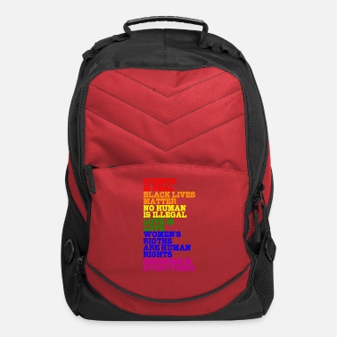 Illegal NO HUMAN IS ILLEGAL LGBT Pride Month LGBTQ Rainbow - Computer Backpack