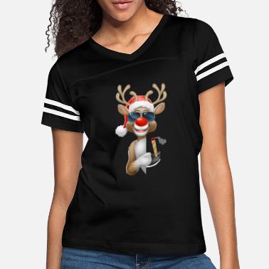 Momo&Ayat Fashions Ladies Christmas Team Rudolph Foil Oversized T-Shirt US Size 4-10 