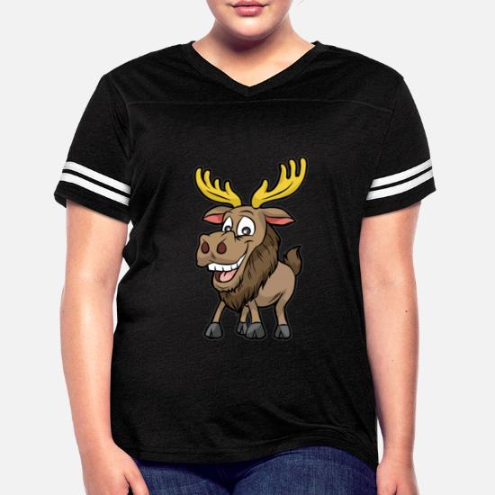 Moose Elk Norway Womens Casual Short-Sleeved T-Shirts