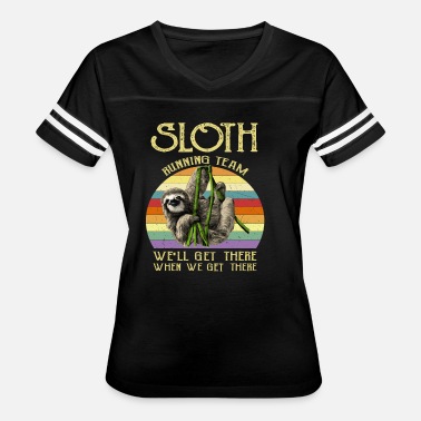 Dresswel Sloth Runing Team T-Shirt Women Well Get There Sloth Shirt Crew Neck Short Sleeve Tops 