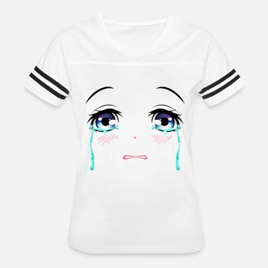 Crying Anime Eyes Sad Tears Emo Crybaby Women S Jersey Longsleeve Shirt Spreadshirt