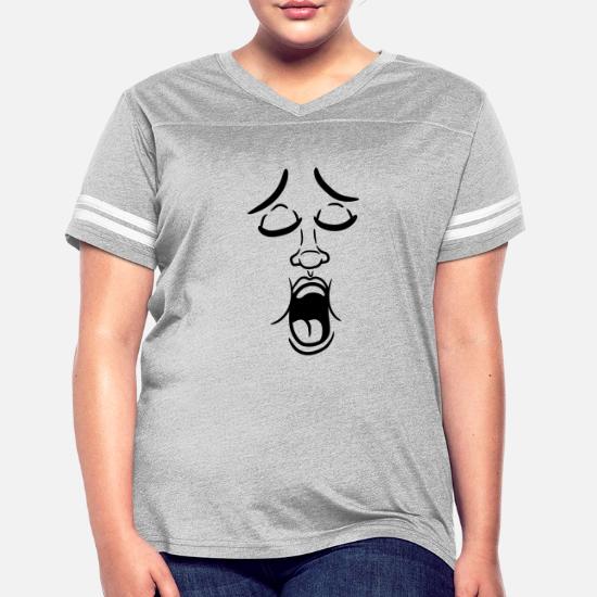 Yawn Orgasm Moan Tired Comic Cartoon Face Clip Art Women S Vintage Sport T Shirt Spreadshirt
