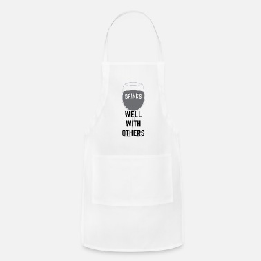 Hen Night Drinks well with others b w - Apron