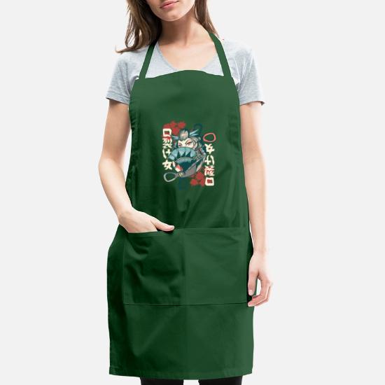 Japanese Anime Kuchisake Onna Fan Japanese Symbols Apron Spreadshirt